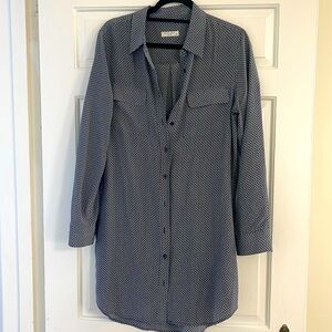 Equipment Silk Blue Shirt Dress